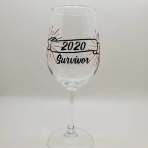 2020 Survivor Holographic Wine Glass